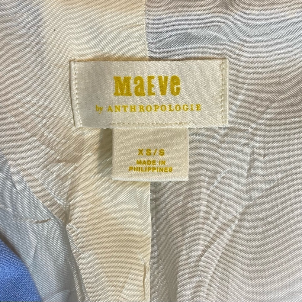 Anthropologie Maeve Oversized Blue Blazer Shoulder Pad Size XS/S - Picture 15 of 16